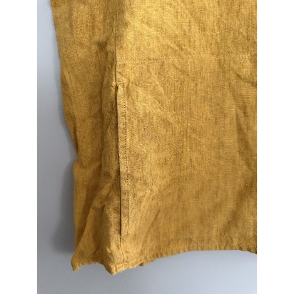 Eileen Fisher Organic Linen Square Top Mustard Yelllow Women's Size Small - Picture 8 of 10